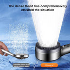 Multifunctional 4-Mode Powerful Turbocharged Water Purification Shower Head with One Button Water Stop Switch — view 3