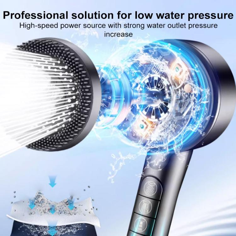 Multifunctional 4-Mode Powerful Turbocharged Water Purification Shower Head with One Button Water Stop Switch — view 5
