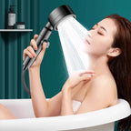 Three Setting Adjustable Filter Pressurized Shower Head Shower Nozzle with One Button Water Stop Switch — view 7