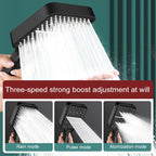 Portable 3-Setting Adjustable Pressurized Square Large Panel Shower Head Shower Nozzle — view 3
