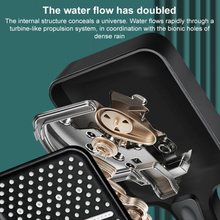 Portable 3-Setting Adjustable Pressurized Square Large Panel Shower Head Shower Nozzle — view 5