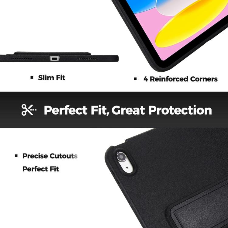 Leather-Textured PU Shockproof Tablet Case with Holder