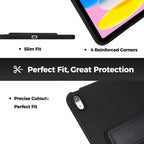 Leather-Textured PU Shockproof Tablet Case with Holder