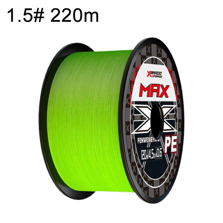 12 Strands Braided Lure Fishing Line Extra Strong PE Fishing Line — 1.2# 220m