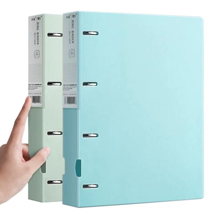 A4 Thickened Four-hole Document Storage Binder Folder — Green with 100 Pages Inner Pocket
