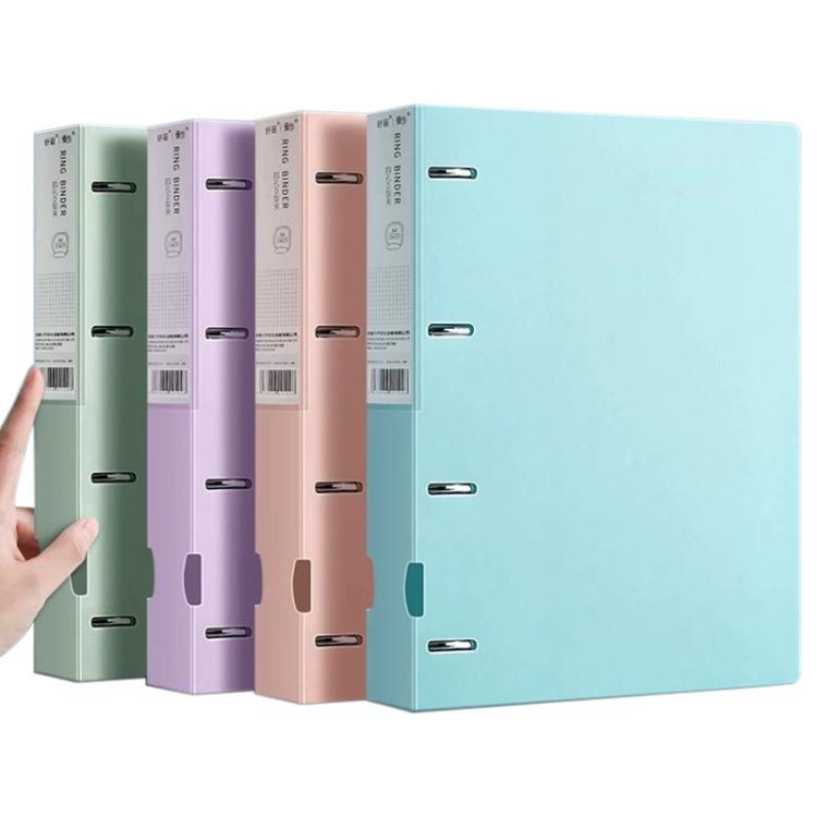 A4 Thickened Four-hole Document Storage Binder Folder — 4pcs with Hole Puncher+100 Pages Inner Pocket