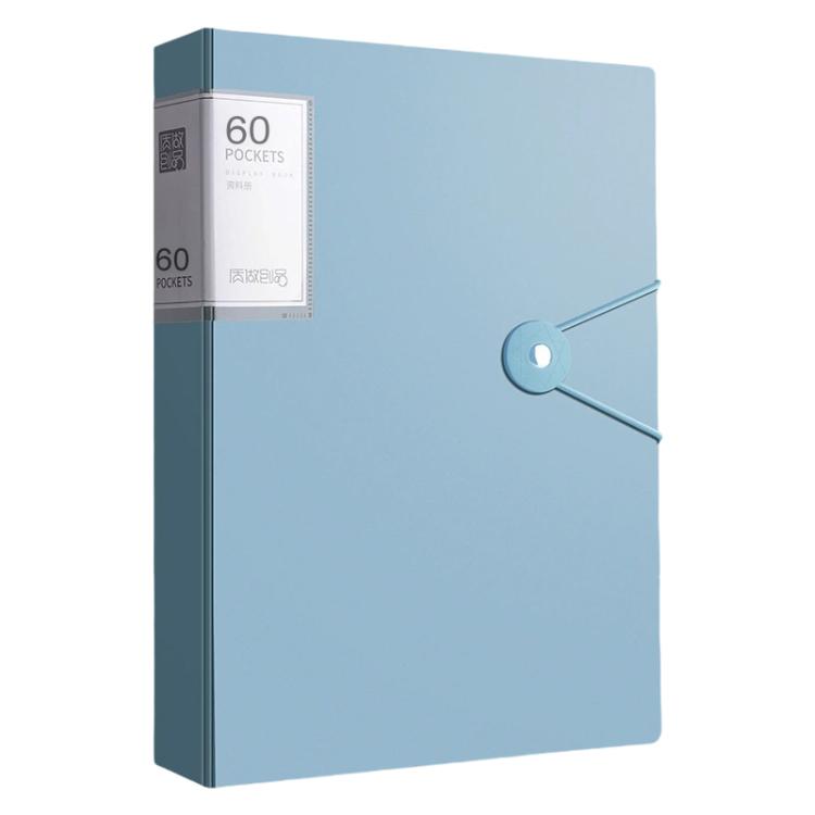 A4 Transparent Inner Pocket Document Storage Folder with Buckle — Light Pink