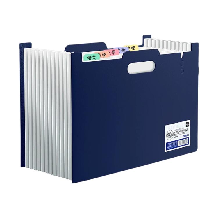 A4 Portable Multiple Compartments File Folder with Index Tabs — Black