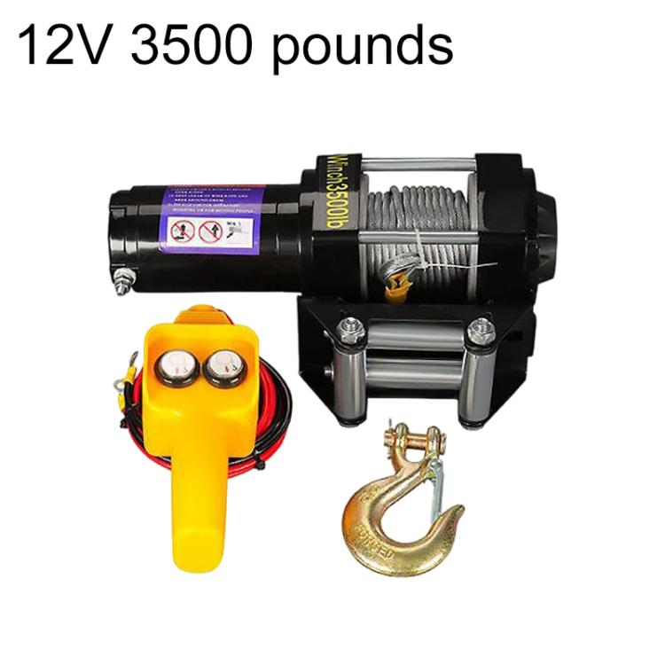 Manual Operation Handle Switch Car Electric Winch — 12V 3000 Lbs