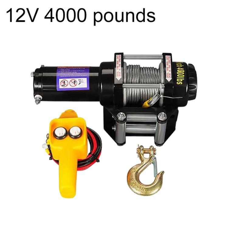 Manual Operation Handle Switch Car Electric Winch — 12V 3500 Lbs