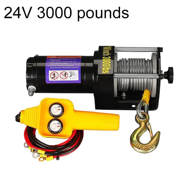 Manual Operation Handle Switch Car Electric Winch — 12V 4500 Lbs