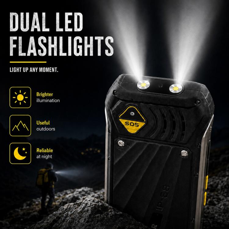 HP336 4G IP68 Rugged Phone, 3.5 inch, 4500mAh Battery, Network: 4G, BT, FM, SOS, Torch