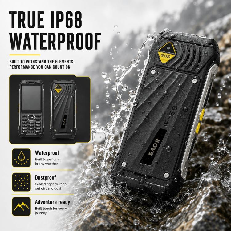 HP336 4G IP68 Rugged Phone, 3.5 inch, 4500mAh Battery, Network: 4G, BT, FM, SOS, Torch
