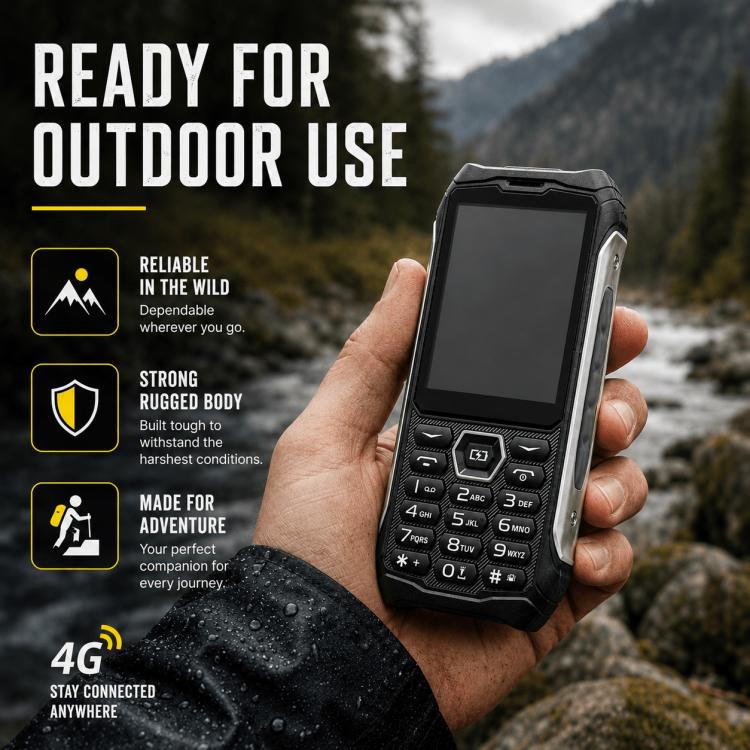 HP336 4G IP68 Rugged Phone, 3.5 inch, 4500mAh Battery, Network: 4G, BT, FM, SOS, Torch