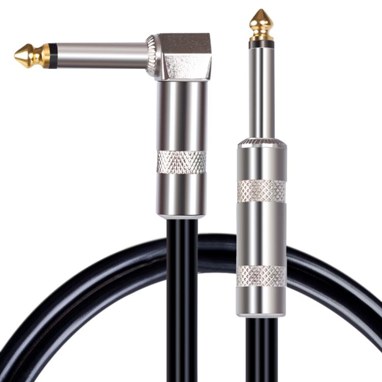 6.35mm Plug Straight to Elbow Electric Guitar Audio Cable — 3m