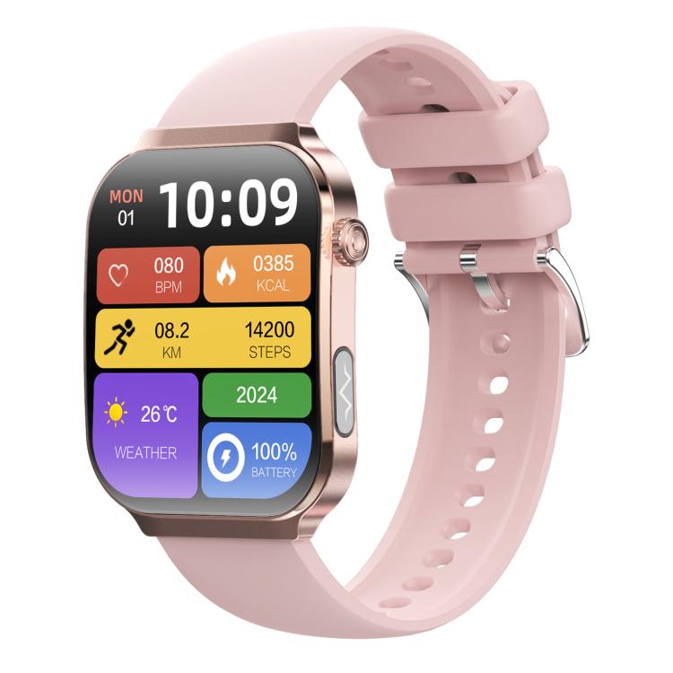 QS21 2.2 inch BT5.3 Sports Smart Watch, Support Sleep / Heart Rate / Blood Oxygen / Blood Pressure / HRV Health Monitor — Pink
