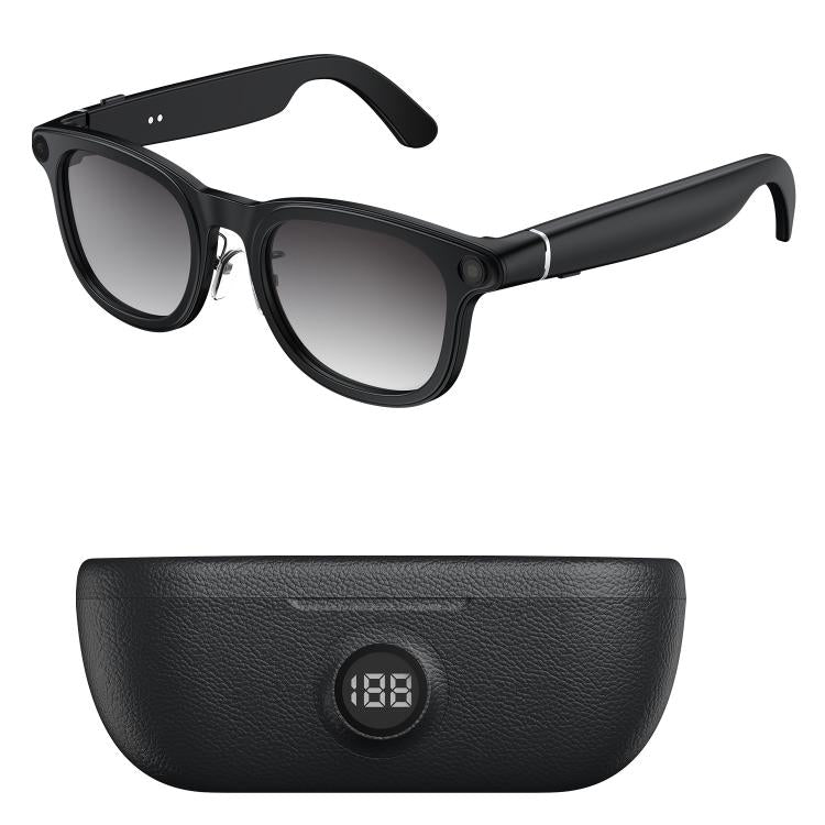 X01 Ultra Cycling Smart AI Sports Glasses 8MP HeyCyan, Six-axis Image Stabilization, Wi-Fi, BT Call, AI Voice Assistant, AI Translation — White Frame Black Charging Case