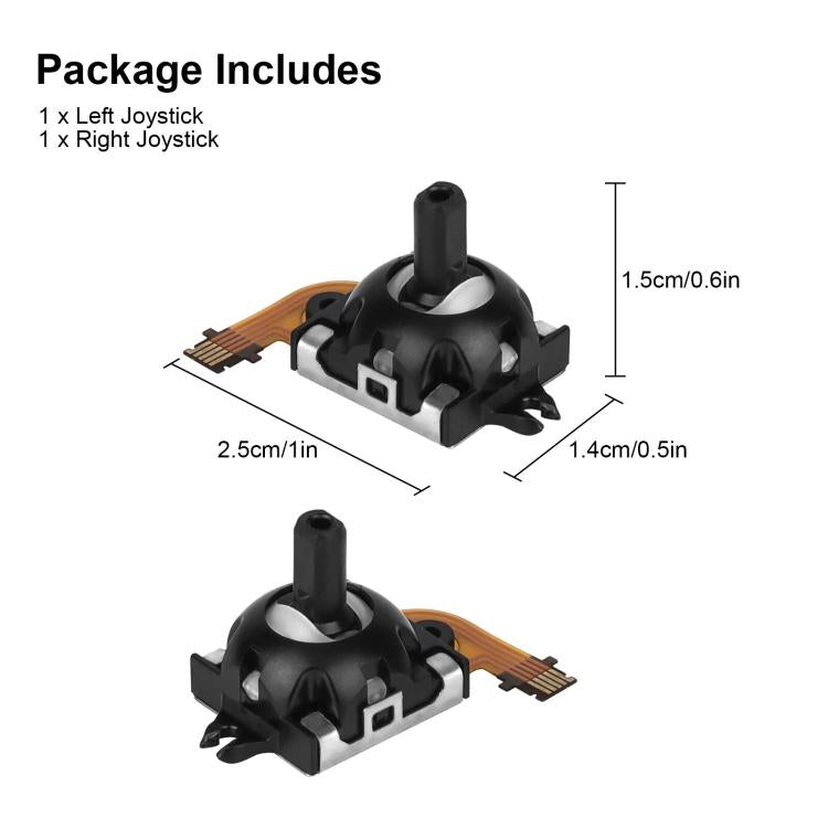 1 Pair 3D Hall Effect Analog Joystick