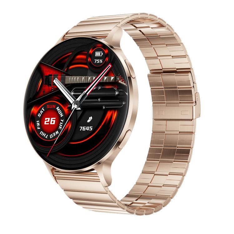 QS07 1.75 inch AMOLED Round Screen Smart Watch, Support Health Monitoring — Silver Steel Strap
