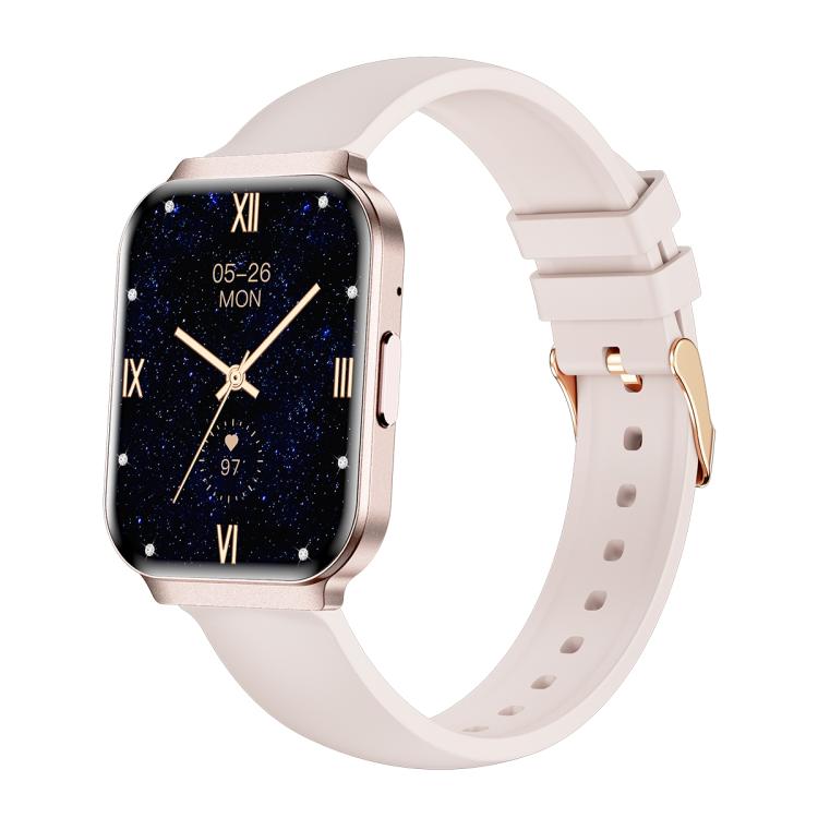 QS06 1.75 inch Square Screen Ultra-Thin Smart Calling Watch, Support Health Monitoring — Starlight Silicone Strap