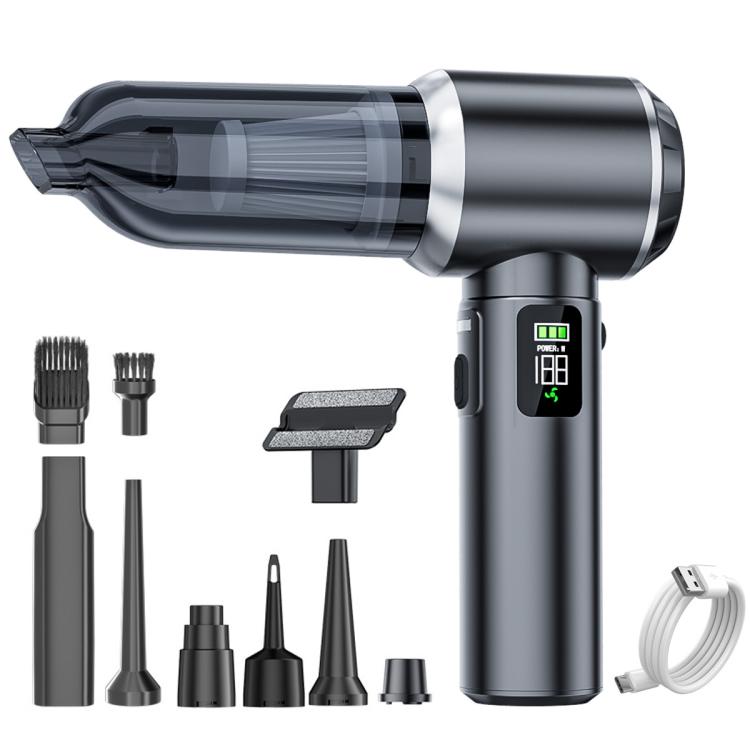 SUITU Digital Display Car Cordless High Power Brushless Vacuum Cleaner — Silver Purple