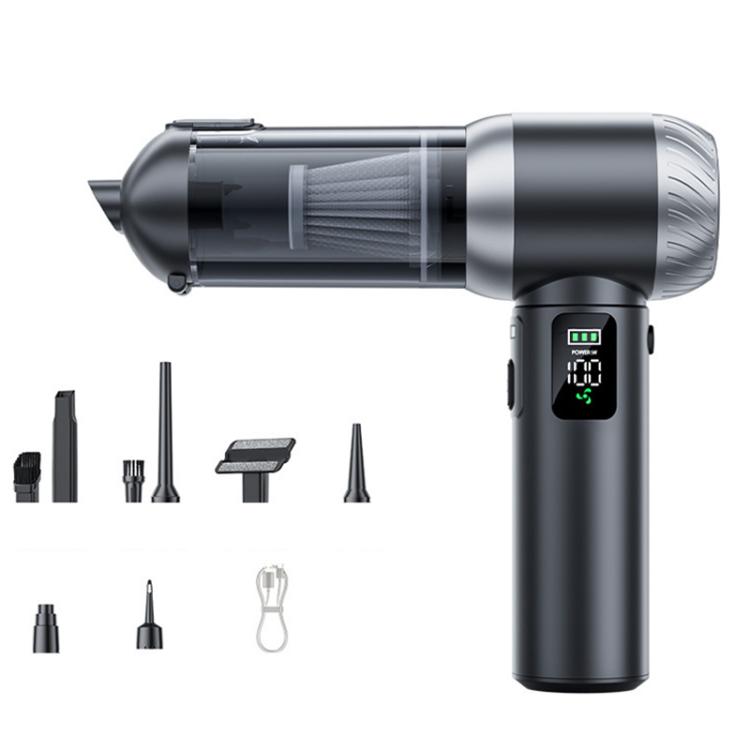 SUITU Handheld Blow Suction Combo LED Display Brushless Vacuum Cleaner — Silver Green