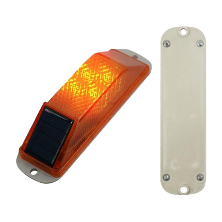 Solar Powered Nighttime LED Flashing Warning Light — White