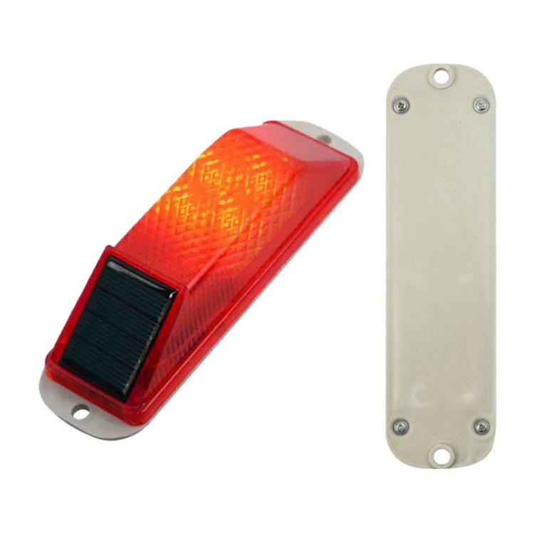 Solar Powered Nighttime LED Flashing Warning Light — Red