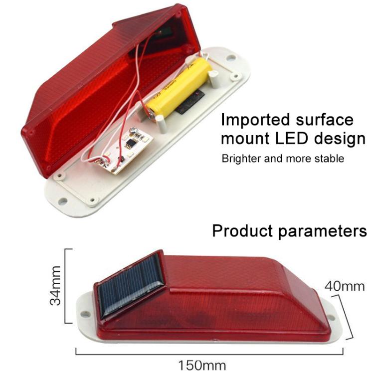 Solar Powered Nighttime LED Flashing Warning Light