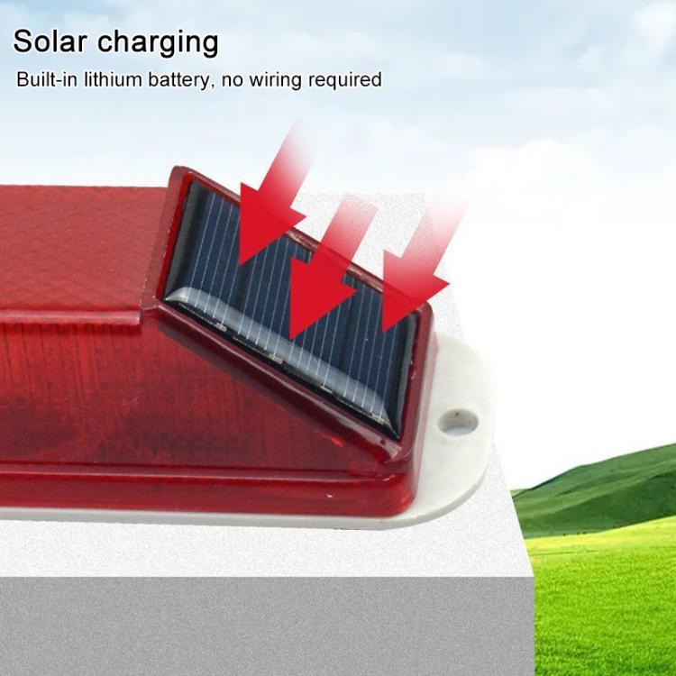 Solar Powered Nighttime LED Flashing Warning Light