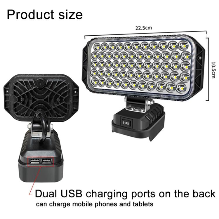 Dual USB LED Emergency Work Light, For Makita Battery Slot