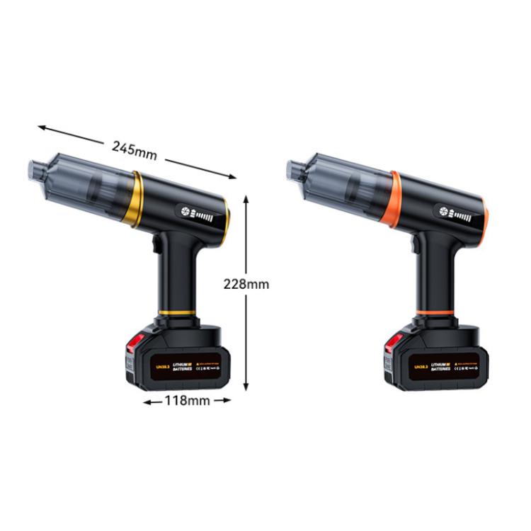 SUITU ST-6609C Handheld Detachable Lithium Battery Car Blow Suction Combo Vacuum Cleaner — Black Orange