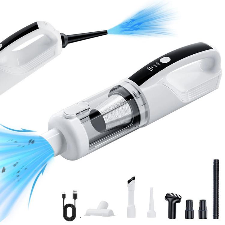 SUITU ST-128Plus 6000mAh Wireless Mini Handheld Blow Suction Combo Car Vacuum Cleaner — Black Gold