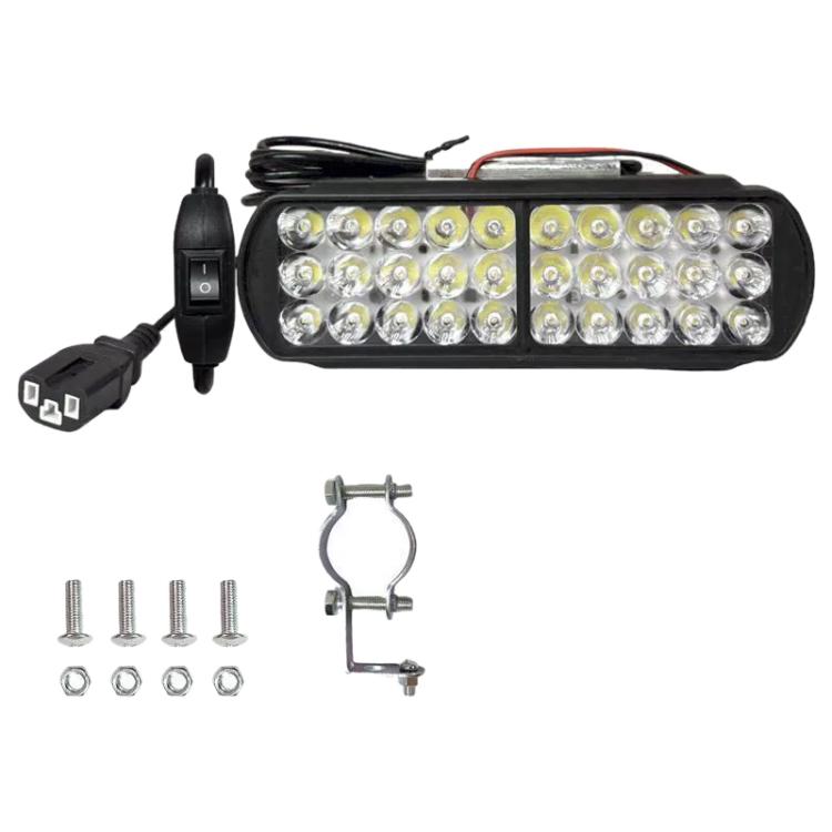 DC12-85V Motorcycle High-intensity LED Spotlight — 30 LEDs + Screw + Switch + Clamp + 2.5m Plug