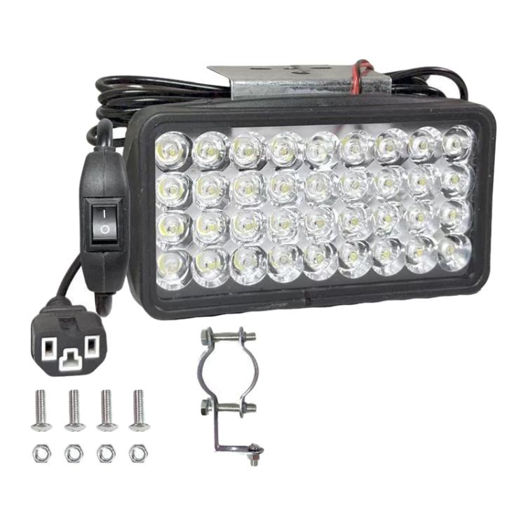 DC12-85V Motorcycle High-intensity LED Spotlight — 36 LEDs + Screw + Switch + Clamp + 2.5m Plug