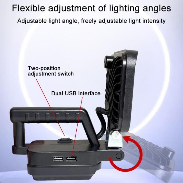 Outdoor Portable Dual USB LED Emergency Work Light, For Dayi Battery Slot