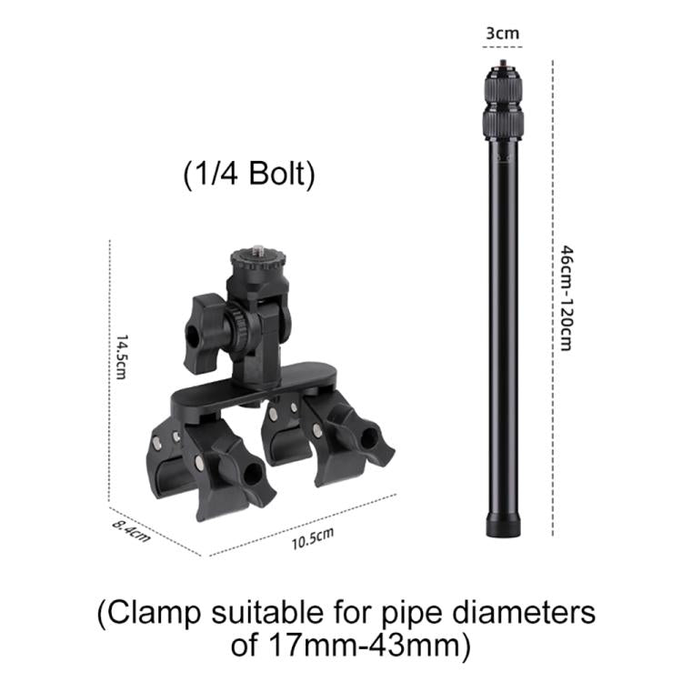 Universal Action Camera Bicycle Handlebar Clamp Holder Extension Rod — view 10