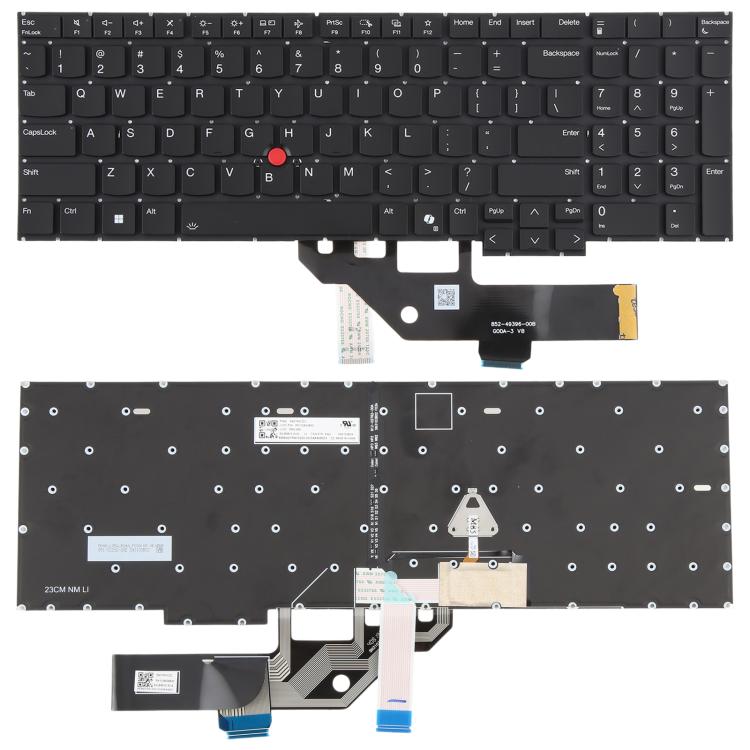 US Version Backlit Laptop Keyboard with Pointing for Lenovo ThinkPad E16 Gen 1 Type 21JN 21JQ 21JT JU