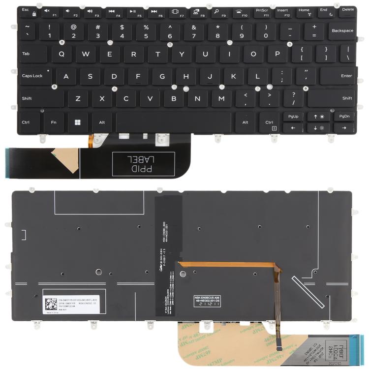 For Dell XPS 13 7390 9370 9380 P82G US Version Backlit Laptop Keyboard