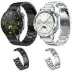 Three Beads Folding Flat Buckle Titanium Alloy Watch Band — Silver