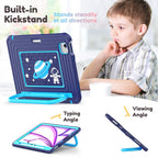 Handle Holder Silicone Hybrid PC Tablet Case with Shoulder Strap — Pink