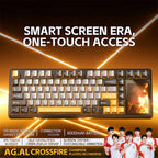 AULA L99 Smart Touch Screen Tri-Mode RGB Customizable Mechanical Keyboard — Milk Coffee Caramel Latte Switch