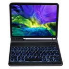 A098BS Detachable Ultra-thin Backlight Bluetooth Keyboard Protective Case for iPad Air 11 2024 / 2025 / Air 4 10.9 inch 2020, with Stand & Pen Slot