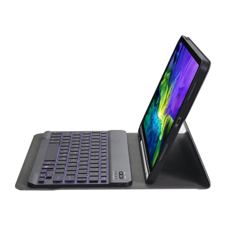 A098BS Detachable Ultra-thin Backlight Bluetooth Keyboard Protective Case for iPad Air 11 2024 / 2025 / Air 4 10.9 inch 2020, with Stand & Pen Slot