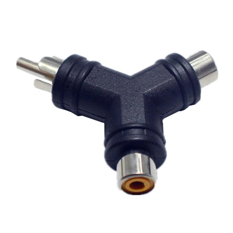 Y-type RCA Male to 2RCA Female AV RCA Tee Video Adapter