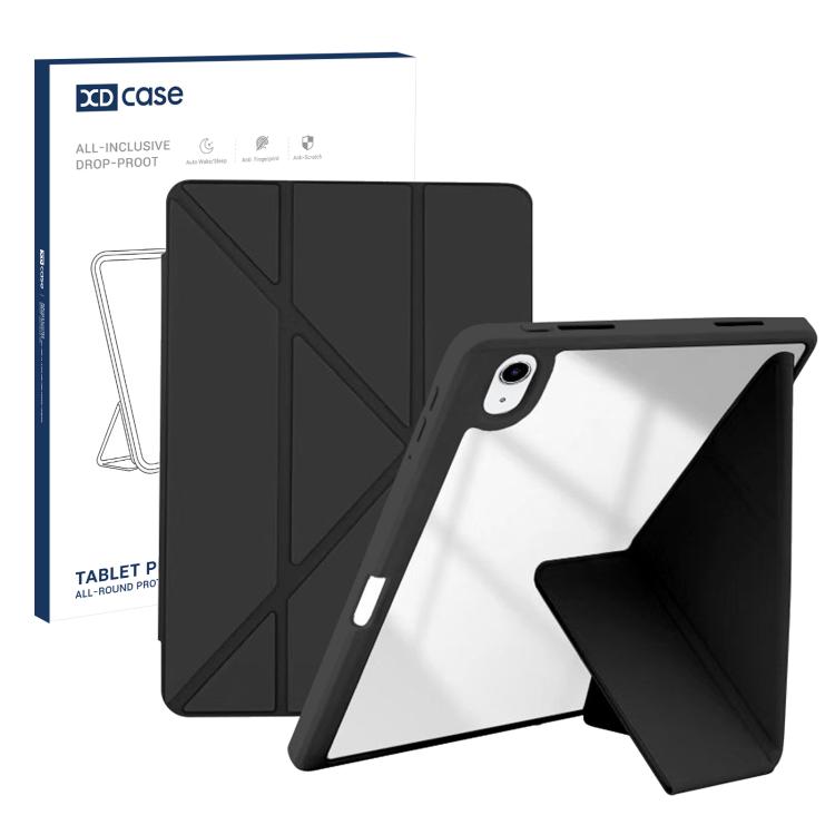 XDcase Rice Grain Texture Y-fold Holder Smart Tablet Leather Case with Pen Slot