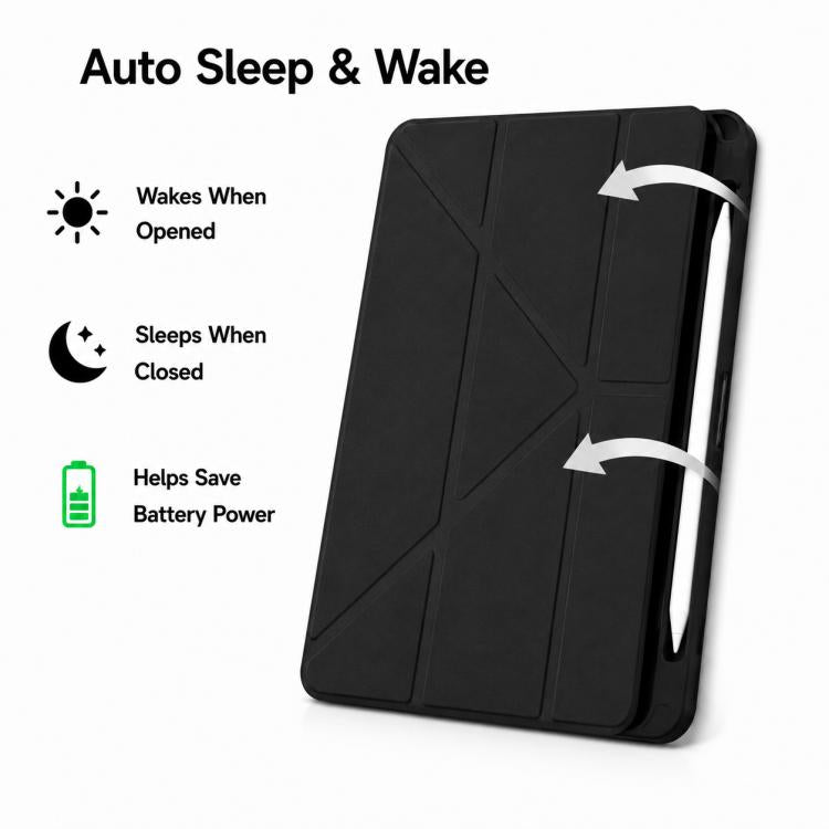 XDcase Rice Grain Texture Y-fold Holder Smart Tablet Leather Case with Pen Slot