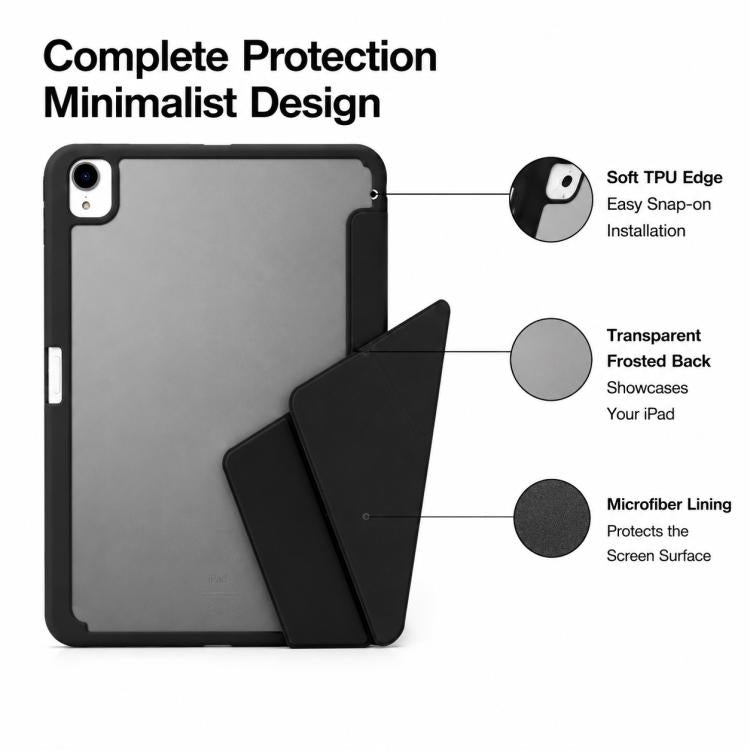 XDcase Rice Grain Texture Y-fold Holder Smart Tablet Leather Case with Pen Slot