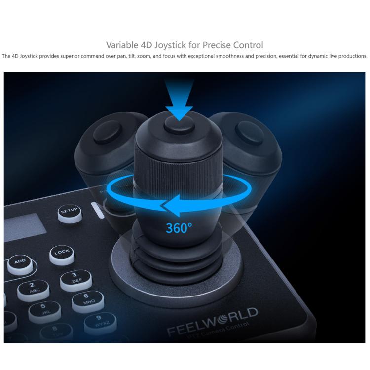 FEELWORLD KBC20N NDI PTZ Camera Controller Joystick Keyboard Control Multiple Control Protocol PoE Supported — view 9