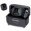 FEELWORLD LM1 Wireless Lavalier Microphone for Phone Computer Camera, 2TX + 1RX + Charging Case